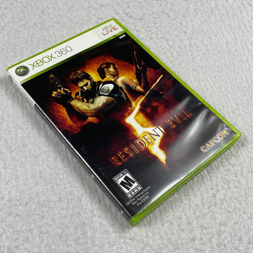 Capcom Resident Evil 5 Xbox 360 OS Green Survival Horror Action CIB Game - Picture 3 of 6